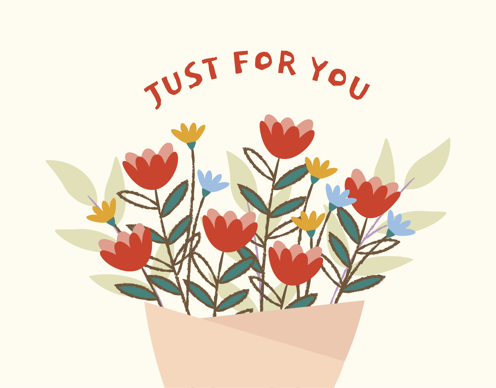 Just For You floral card